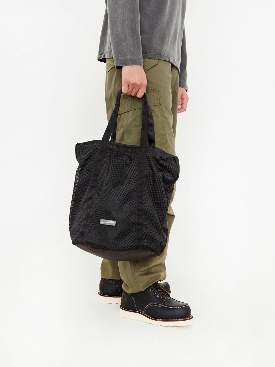 Nanamica Nanamica Packable Mesh Tote Bag - Black - Black