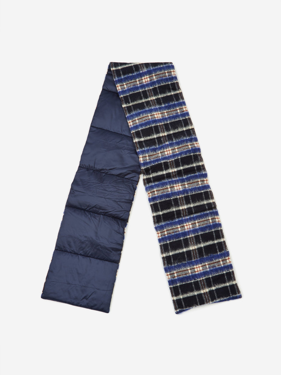 Nanamica Nanamica Wool Check Down Muffler - Navy - Blue