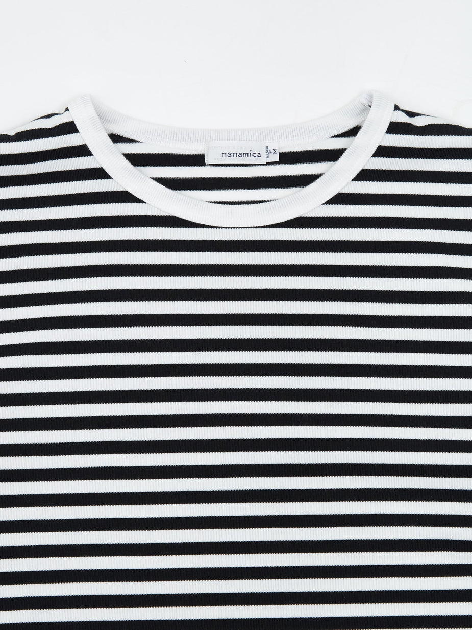 Nanamica Nanamica COOLMAX Stripe Jersey L/S T-Shirt - Black/White - Black