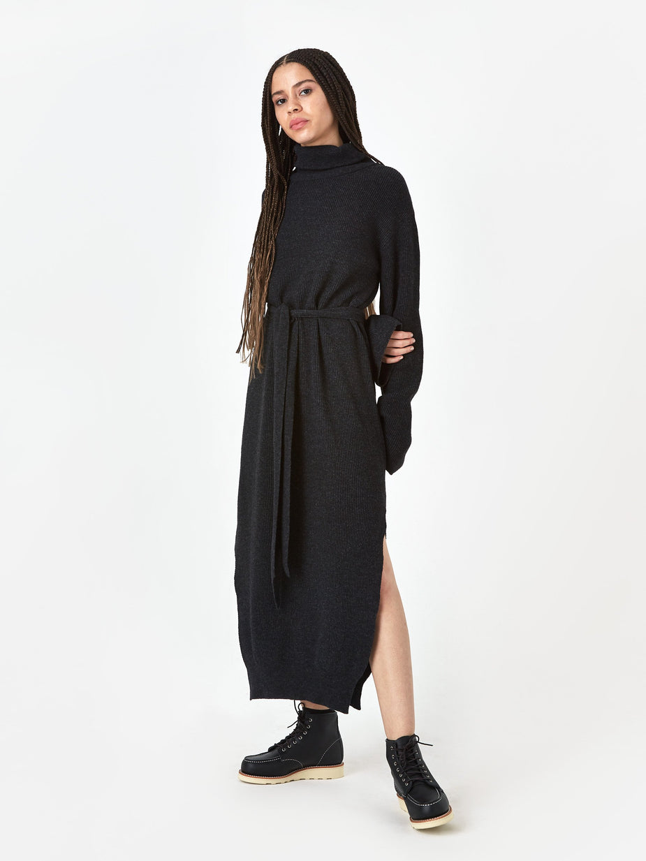 Nanushka Nanushka Canaan Rib Knit Dress - Charcoal - Grey