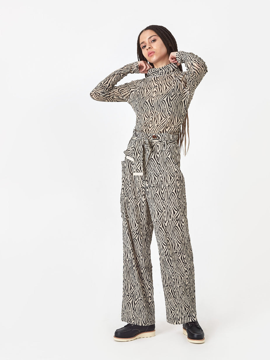 Nanushka Nanushka Madi Mesh Jersey Longsleeve Top - Zebra Block Print - Other