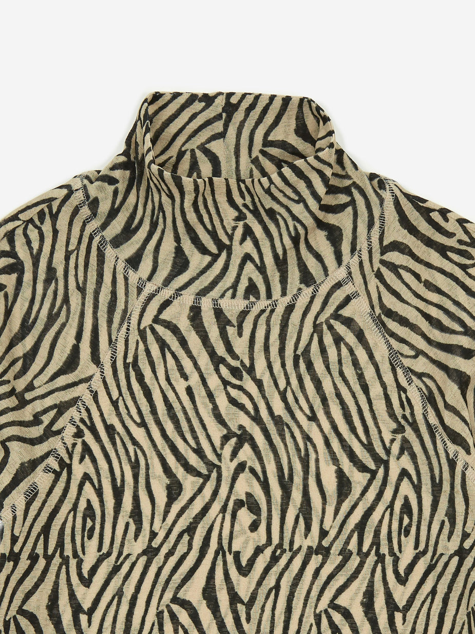 Nanushka Nanushka Madi Mesh Jersey Longsleeve Top - Zebra Block Print - Other