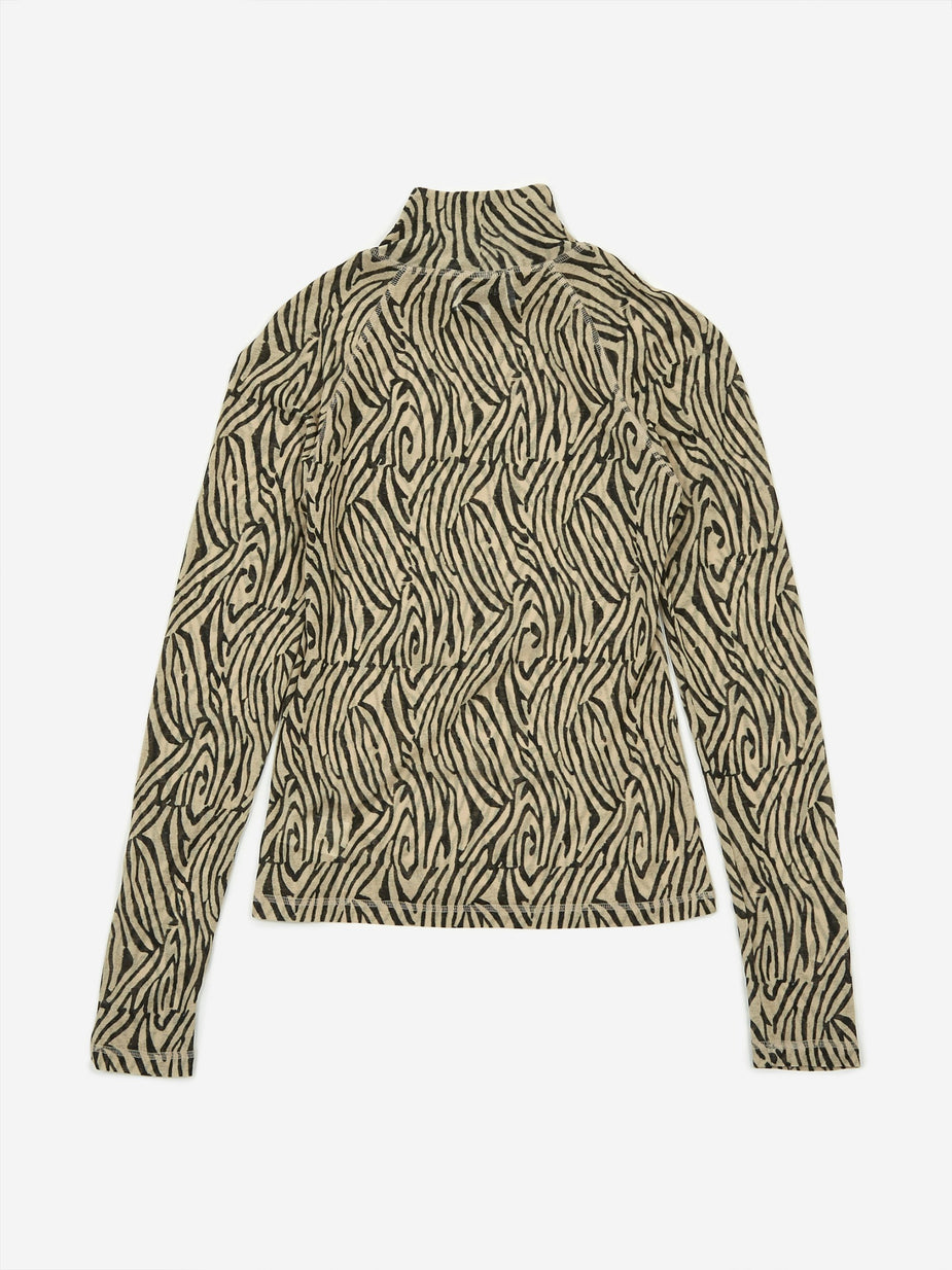 Nanushka Nanushka Madi Mesh Jersey Longsleeve Top - Zebra Block Print - Other