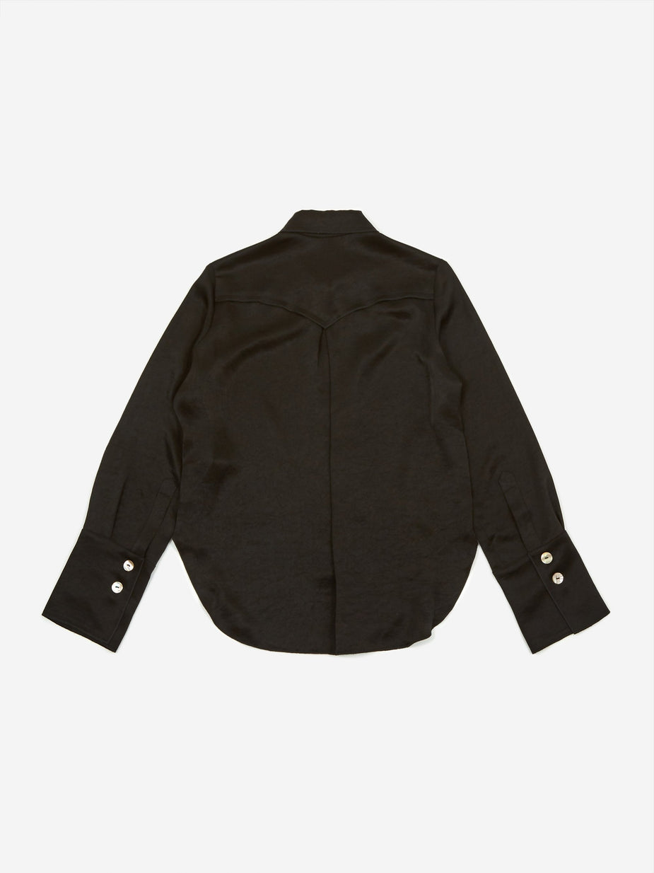 Nanushka Nanushka Mandine Washed Satin Shirt - Black - Black