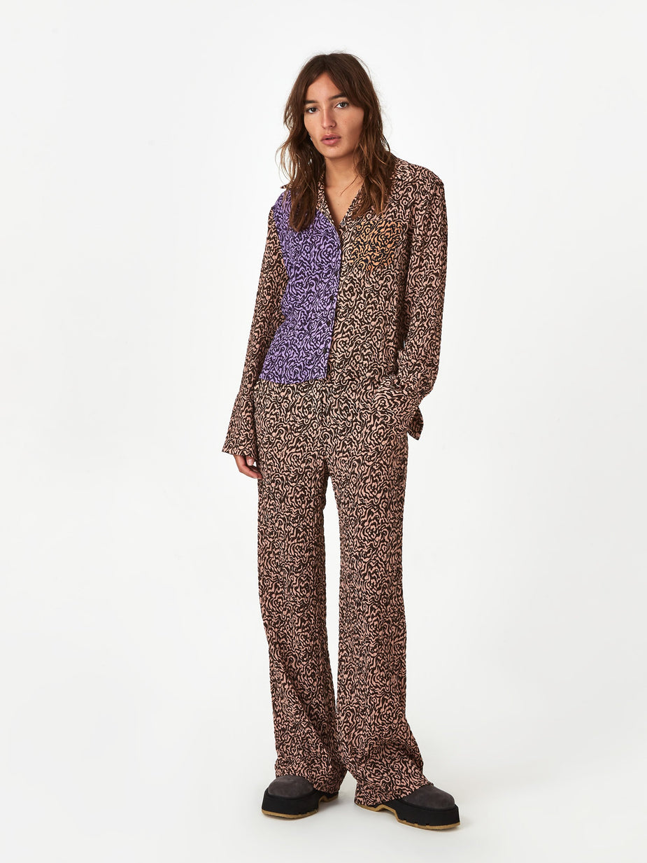 Nanushka Nanushka Sid Pleat Shirt - Graphic Animal Patchwork - Animal Print