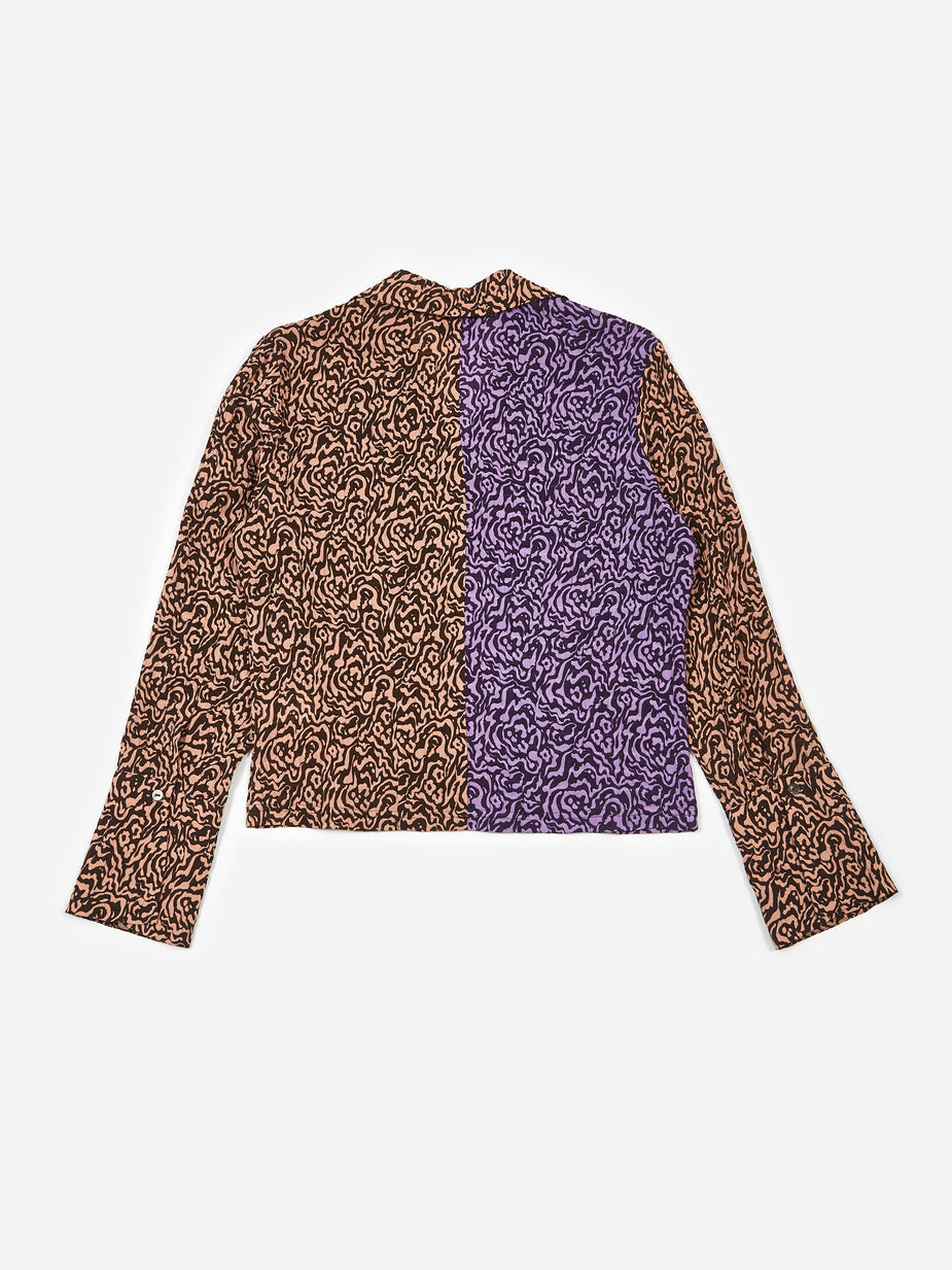 Nanushka Nanushka Sid Pleat Shirt - Graphic Animal Patchwork - Animal Print