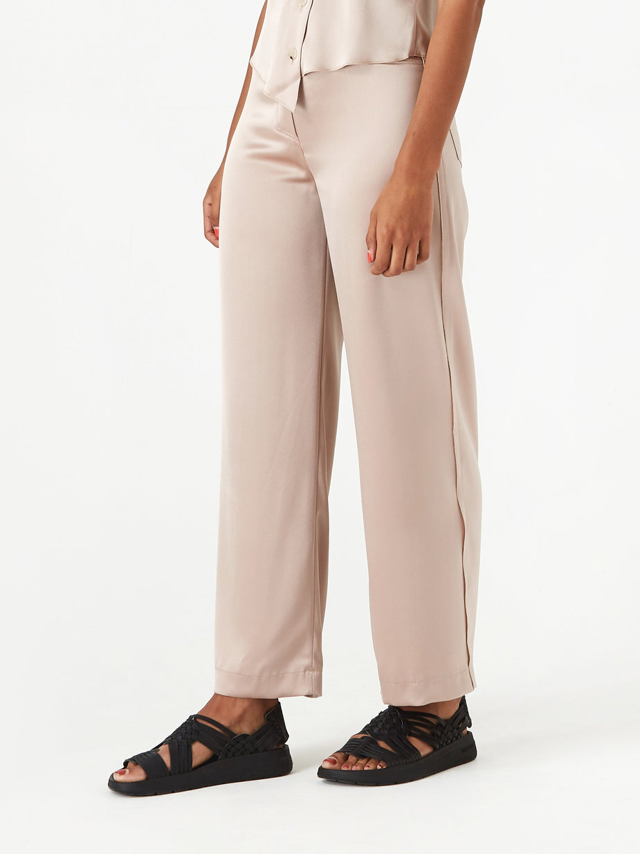 Nanushka Nanushka Marfa Wide Leg Satin Trouser - Himalayan Salt - Other