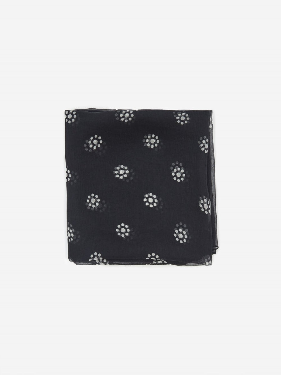 Needles Needles Bandana Silk Crepe Scarf - Black - Purple