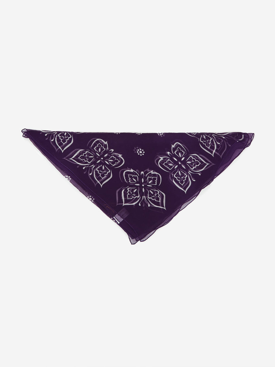 Needles Needles Bandana Silk Crepe Scarf - Purple - Purple