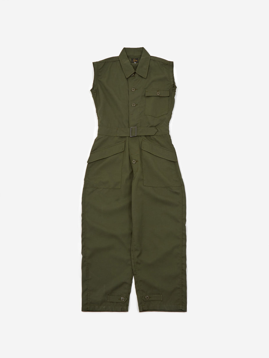 Needles Needles Cut Off Sleeve Jumpsuit - Olive - Green