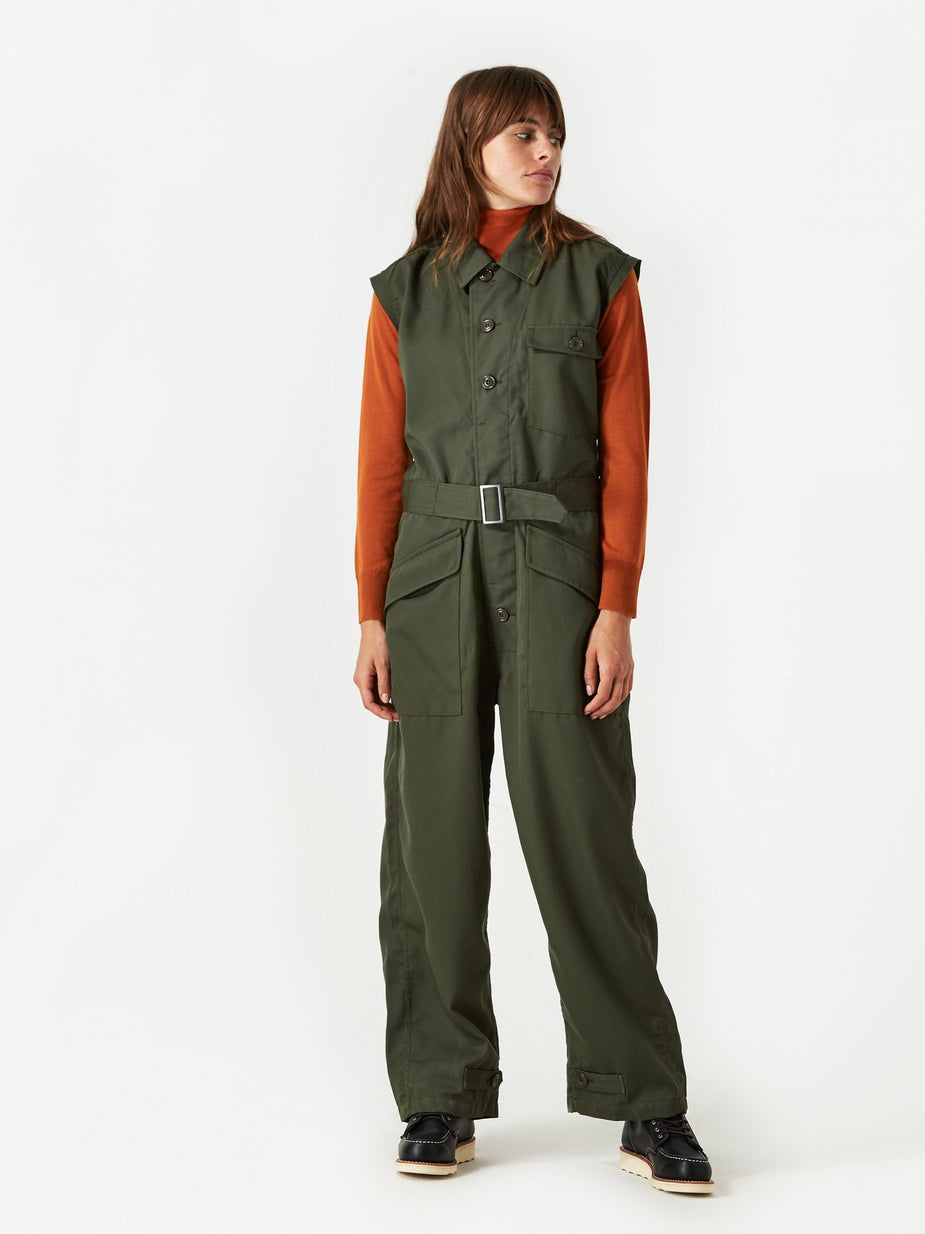 Needles Needles Cut Off Sleeve Jumpsuit - Olive - Green