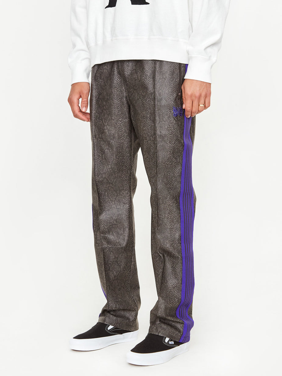 Needles Needles Narrow Track Pant Synthetic Leather - Grey - Grey