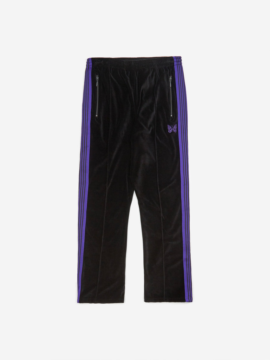 Needles Needles Narrow Track Pant Velour - Black - Black