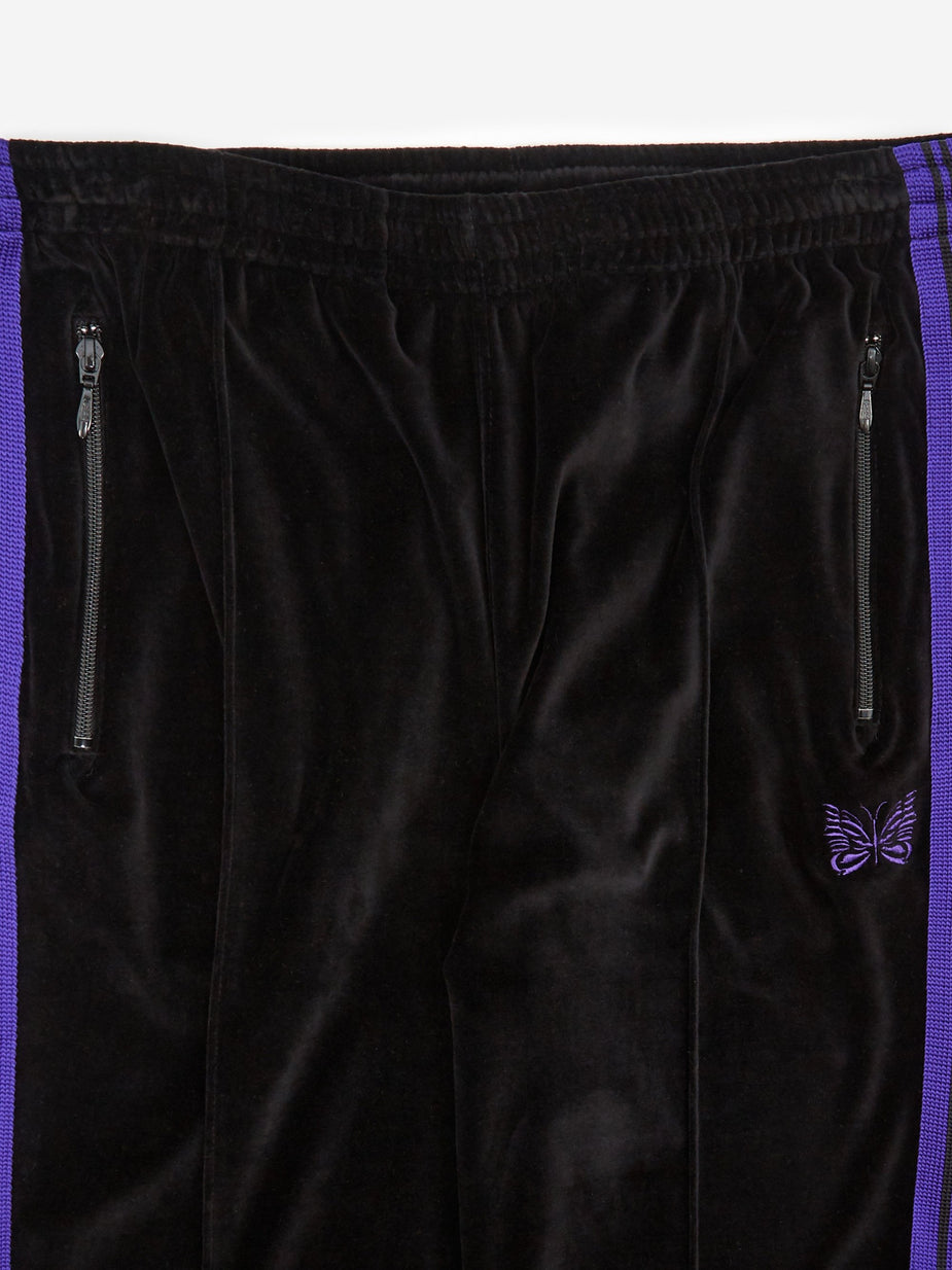 Needles Needles Narrow Track Pant Velour - Black - Black