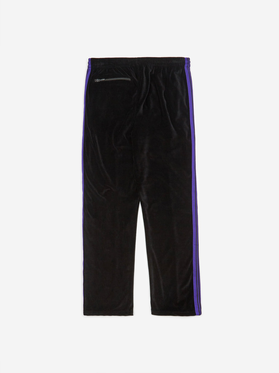 Needles Needles Narrow Track Pant Velour - Black - Black