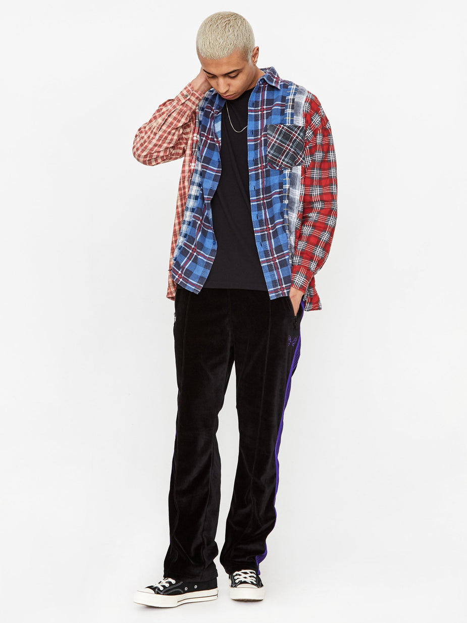 Needles Needles Narrow Track Pant Velour - Black - Black