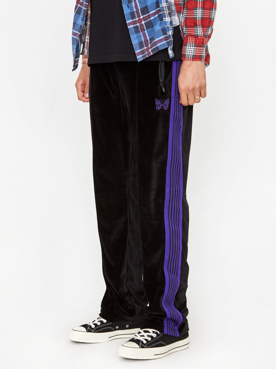 Needles Needles Narrow Track Pant Velour - Black - Black
