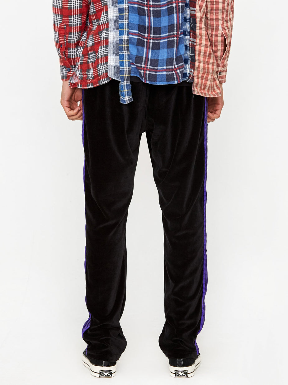 Needles Needles Narrow Track Pant Velour - Black - Black