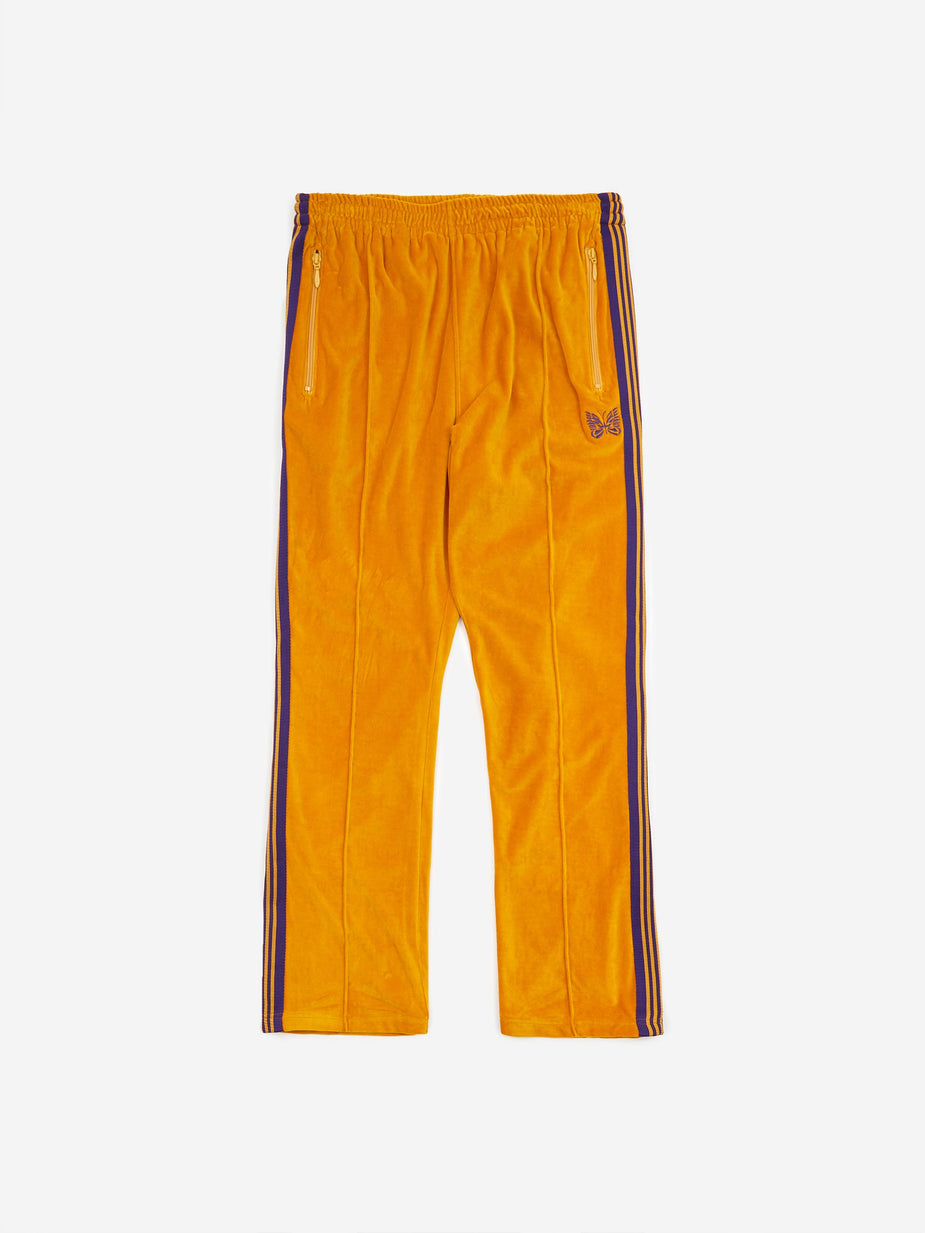 Needles Needles Narrow Track Pant Velour - Mustard - Yellow