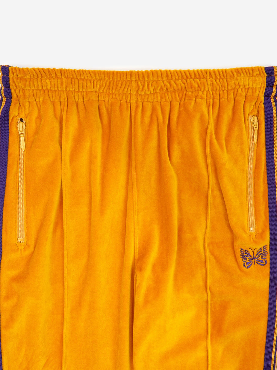 Needles Needles Narrow Track Pant Velour - Mustard - Yellow