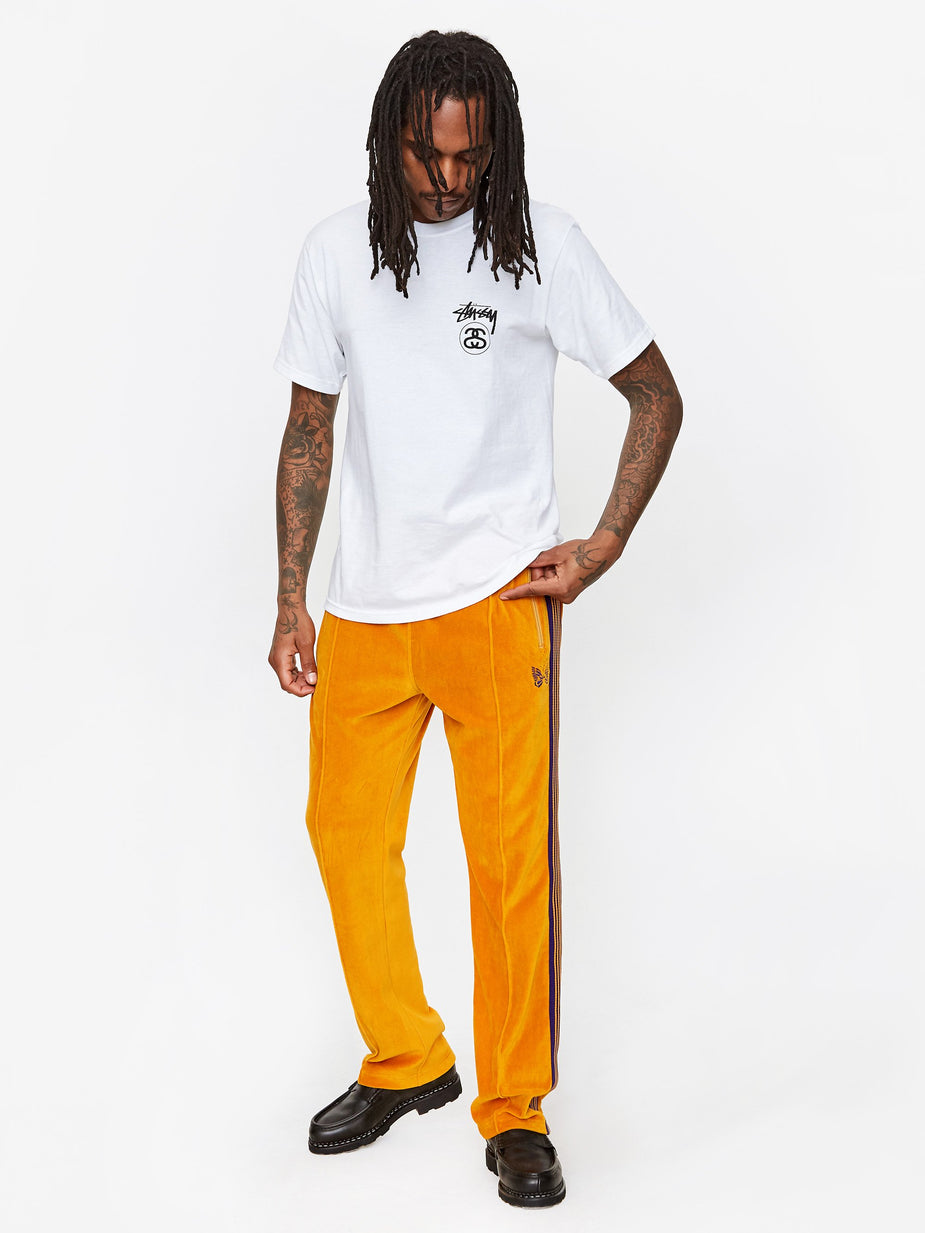 Needles Needles Narrow Track Pant Velour - Mustard - Yellow