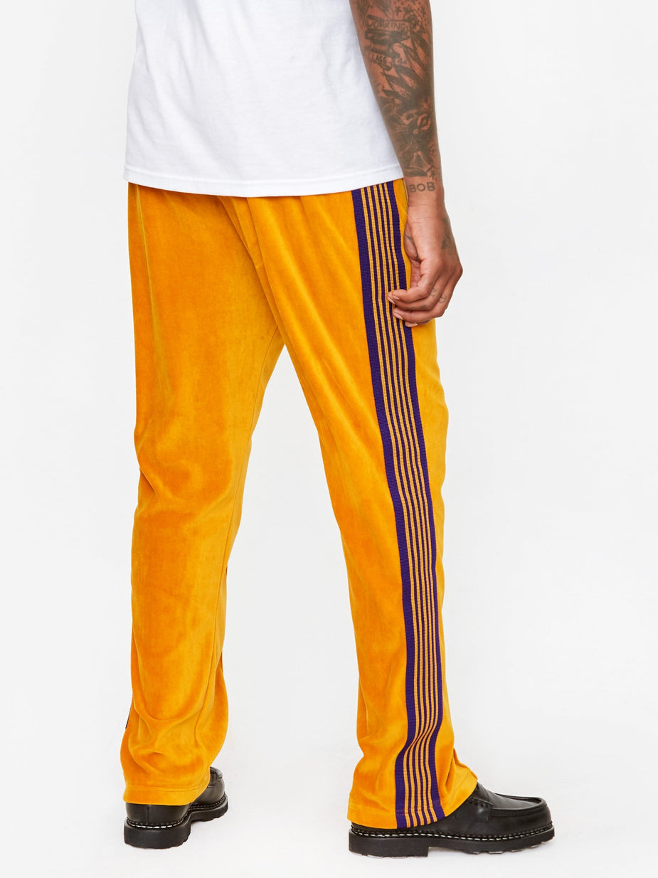 Needles Needles Narrow Track Pant Velour - Mustard - Yellow