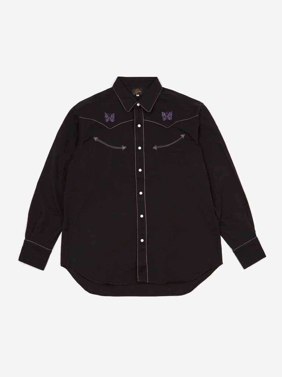 Needles Needles Papillion Embellished Cowboy Shirt - Black - Black
