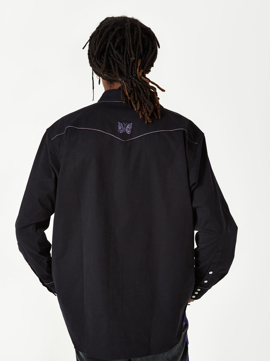Needles Needles Papillion Embellished Cowboy Shirt - Black - Black