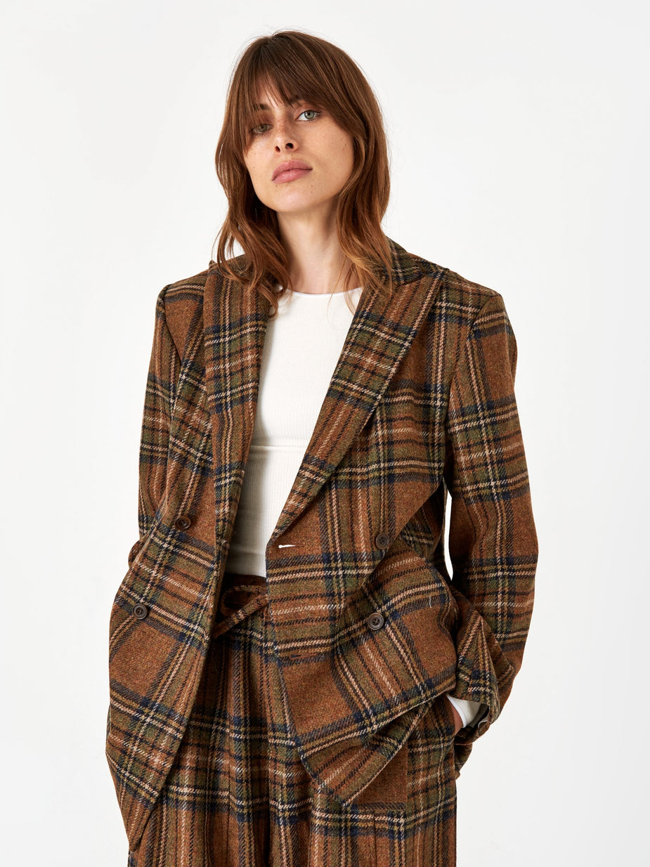Needles Needles Plaid Tweed BD Jacket - Brown - Brown