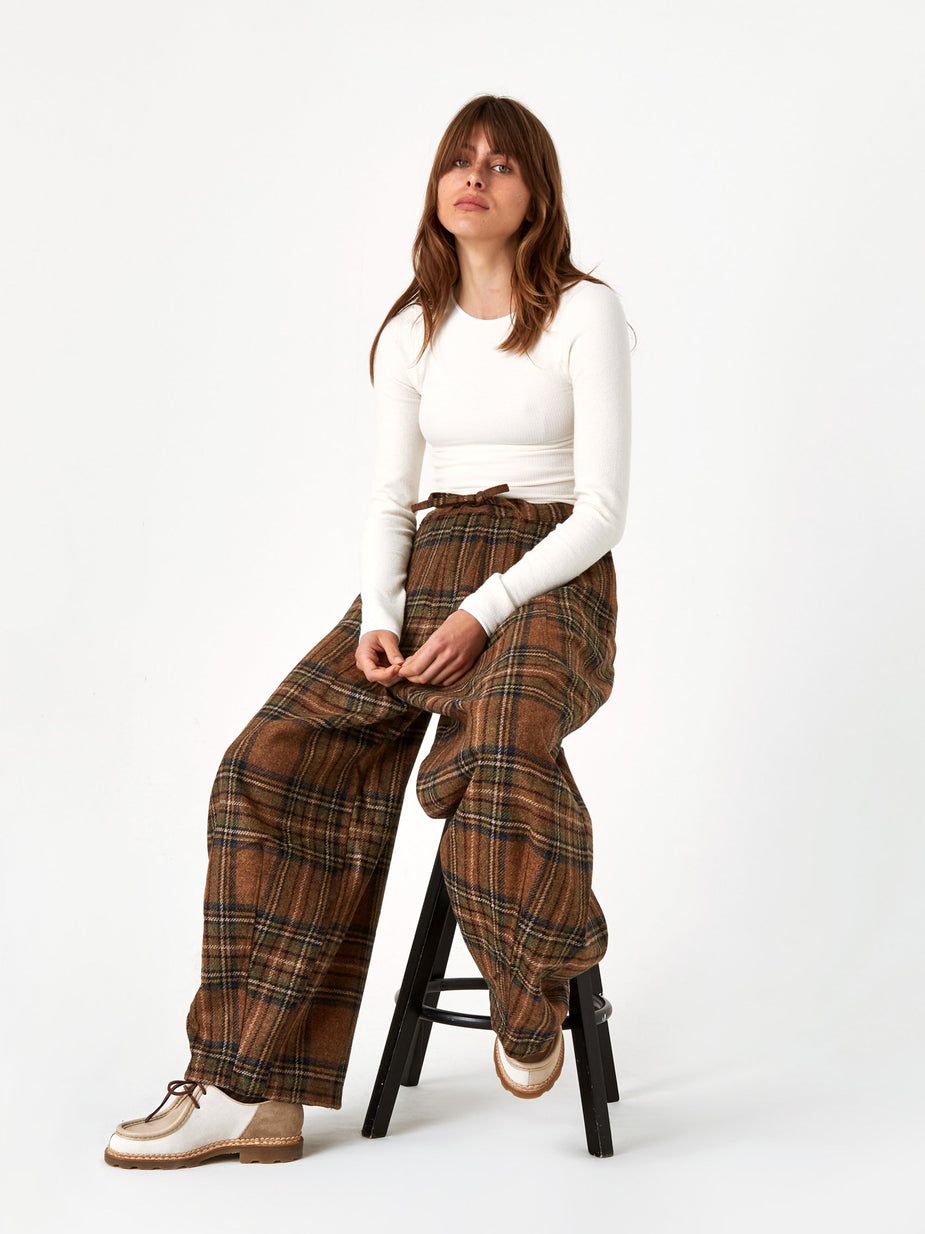 Needles Needles Plaid Tweed Darts Military Pant - Brown - Brown