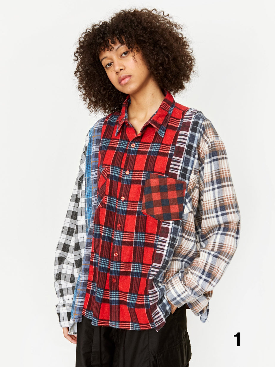 Needles Needles Rebuild Wide 7 Cuts Flannel Shirt - Assorted - Multi