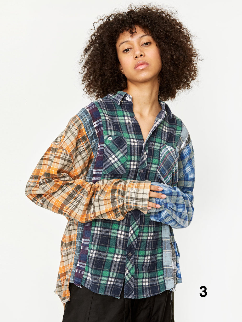 Needles Needles Rebuild Wide 7 Cuts Flannel Shirt - Assorted - Multi