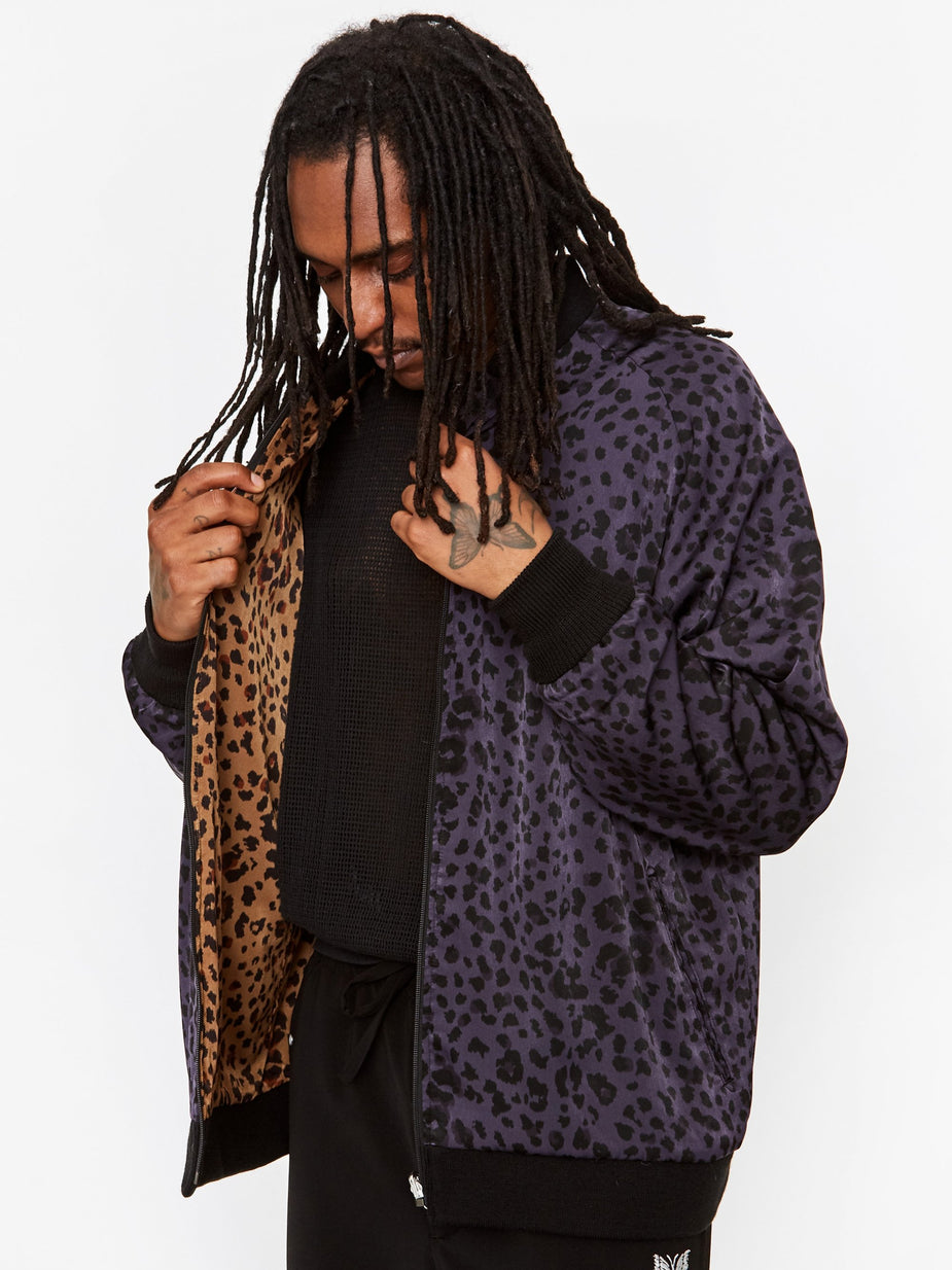Needles Needles Reversible Rib Collar Jacket - Navy/Brown - Brown