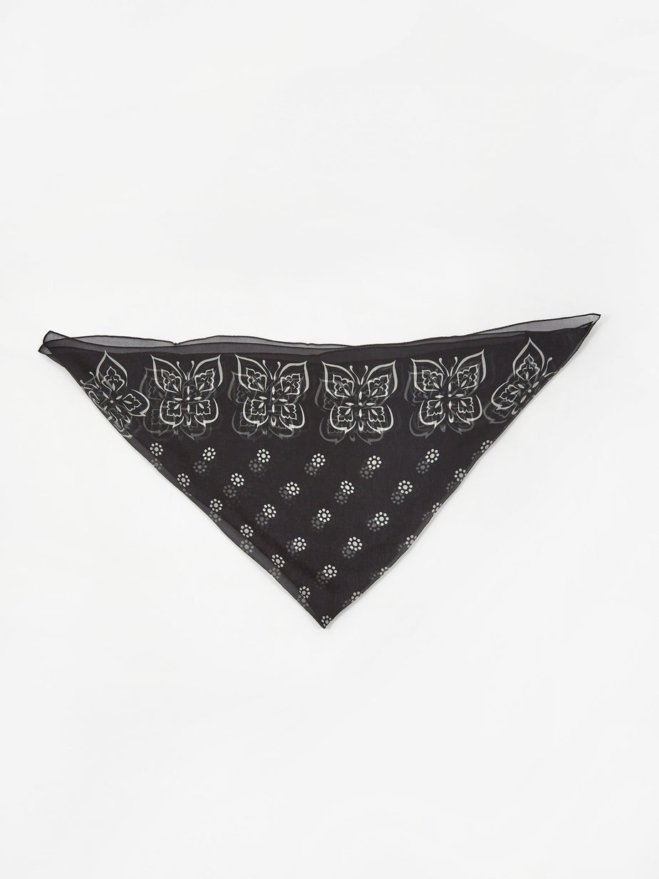 Needles Needles Silk Crepe Bandana Scarf - Charcoal - Grey