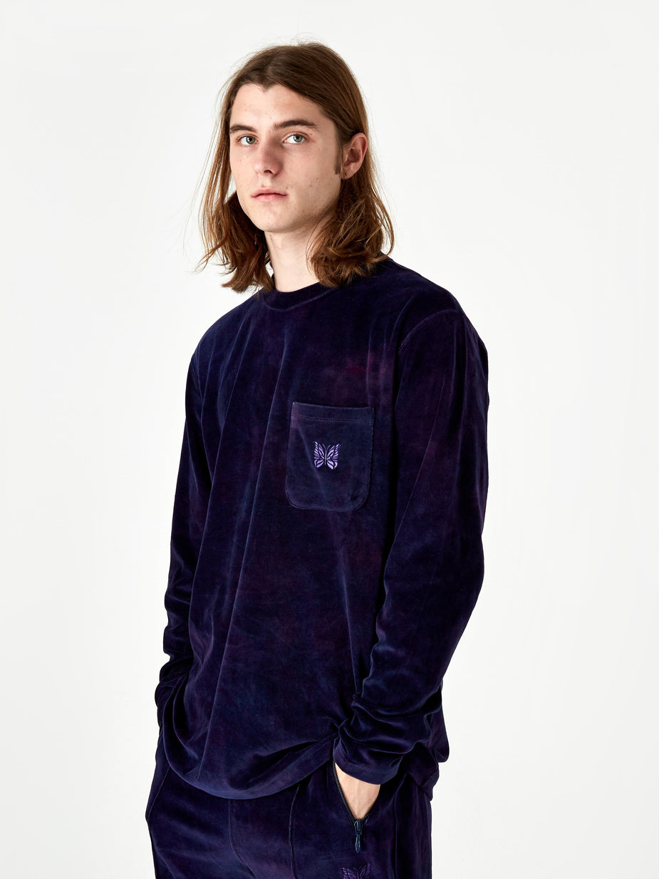 Needles Needles Uneven Dye Longsleeve T-Shirt - Navy - Blue