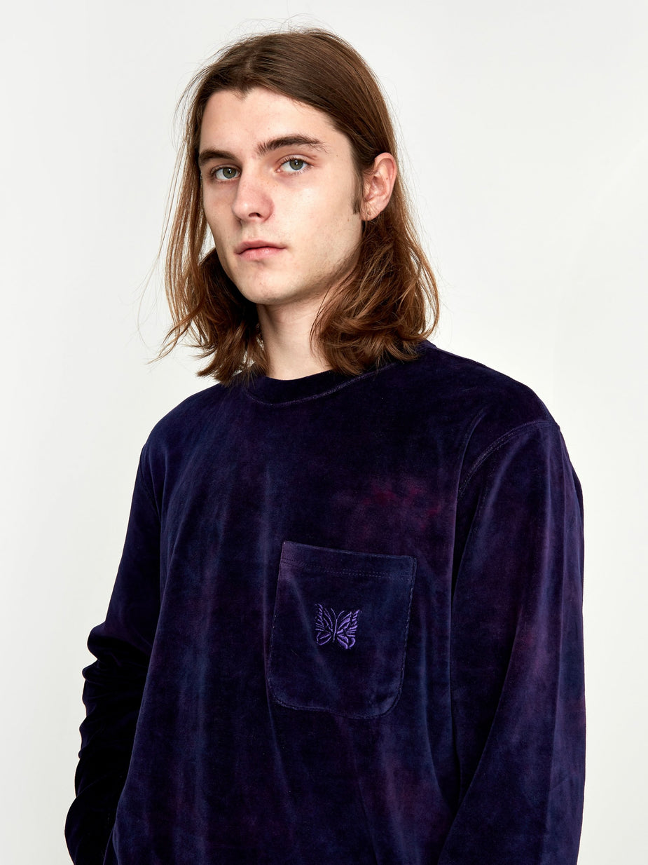 Needles Needles Uneven Dye Longsleeve T-Shirt - Navy - Blue