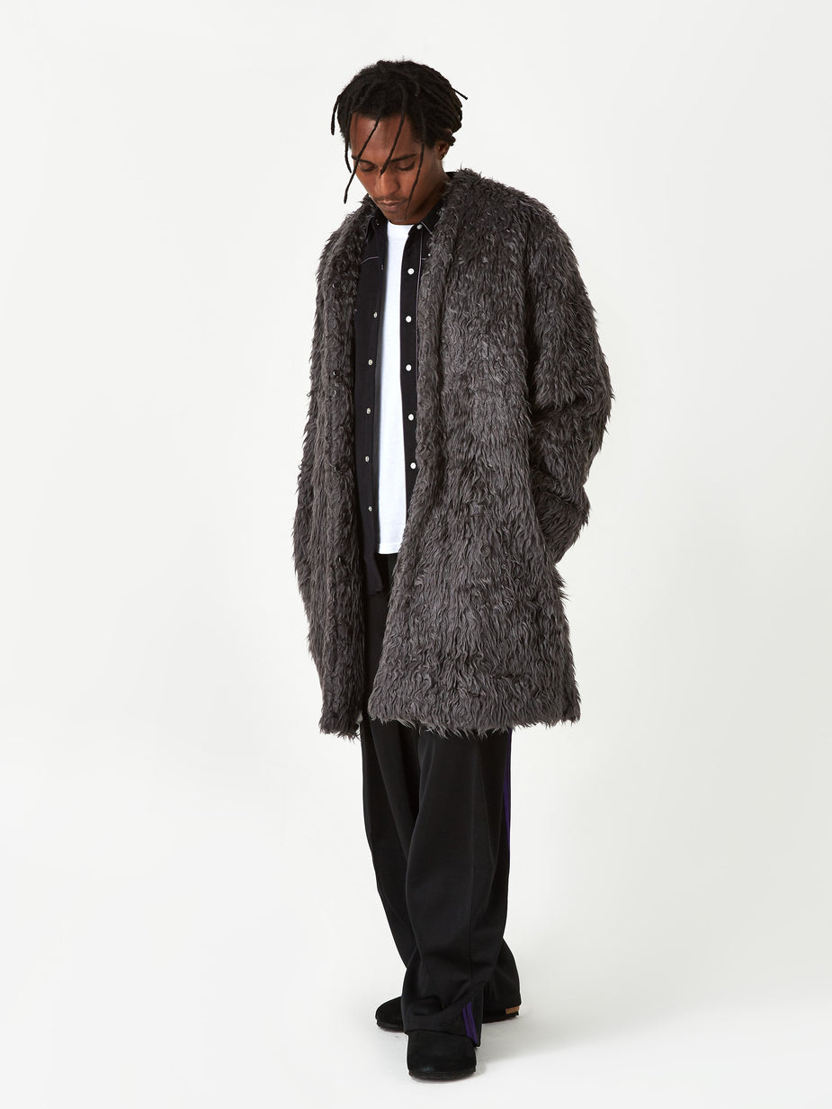 Needles Needles V Neck Fur Coat - Grey - Grey