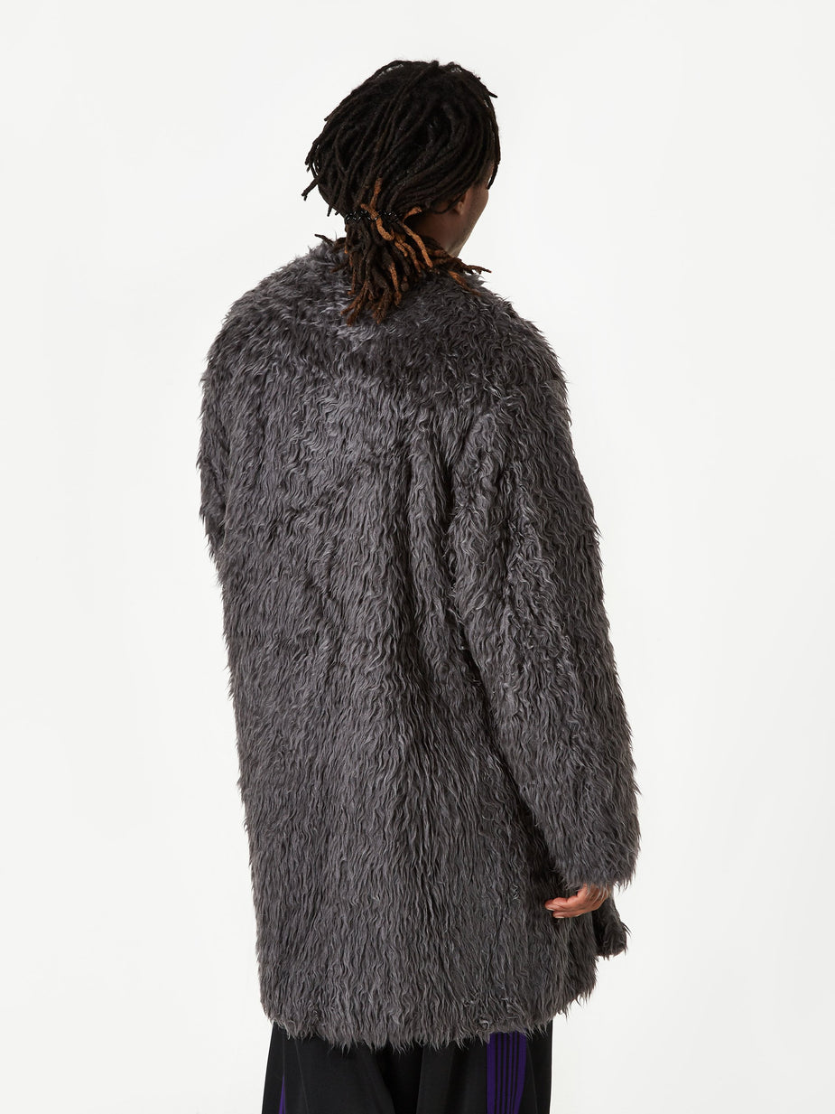 Needles Needles V Neck Fur Coat - Grey - Grey