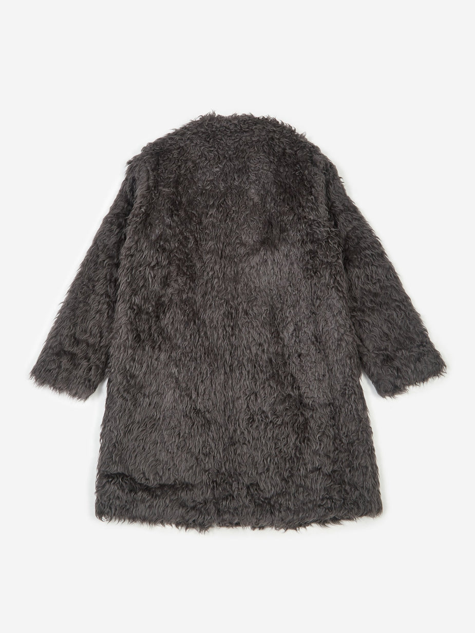 Needles Needles V Neck Fur Coat - Grey. - Grey