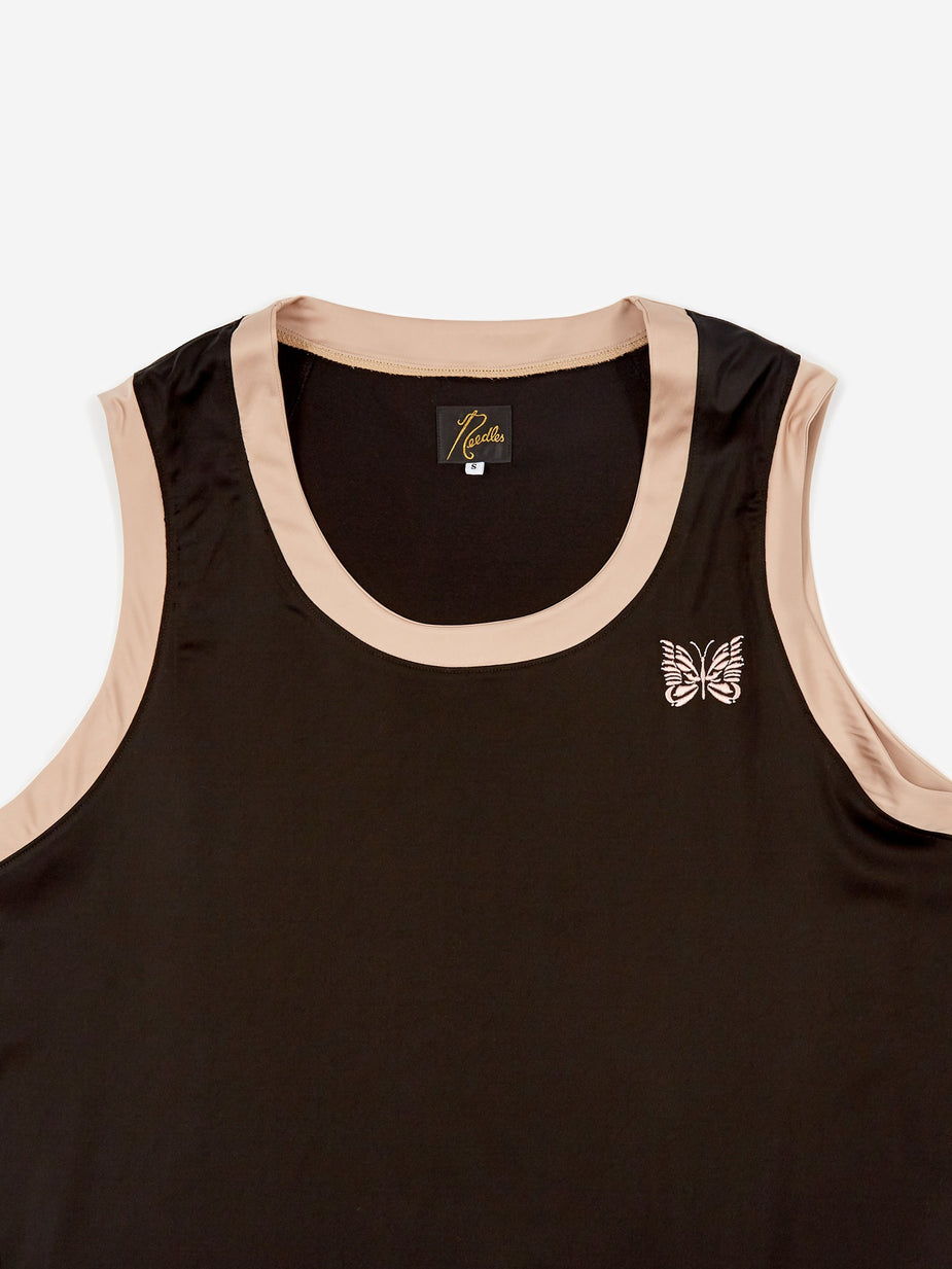 Needles Needles Papillon Embroidered Tank Top - Black - Black