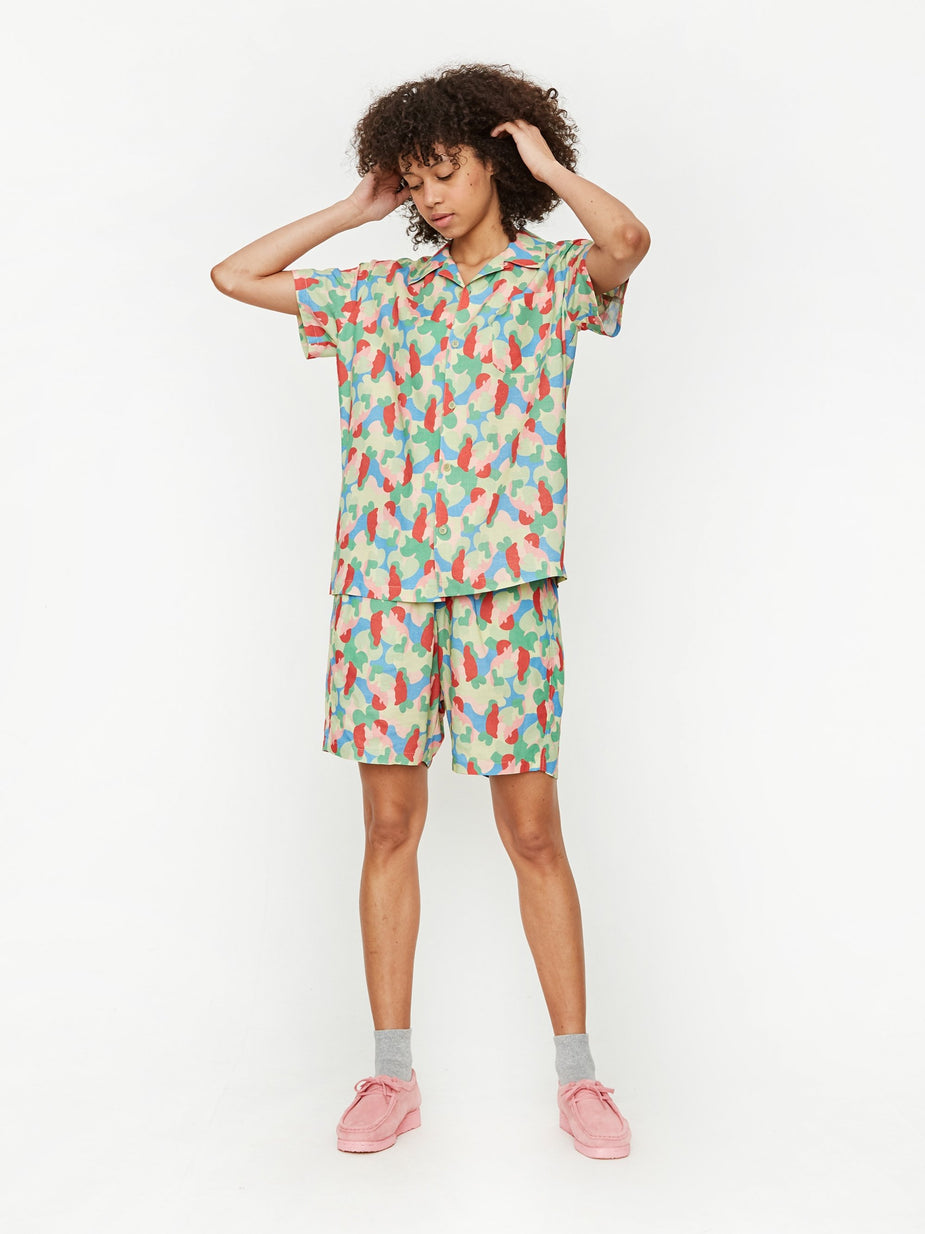 Neul Neul Camouflage Short - Lettuce Green Kiss - Green