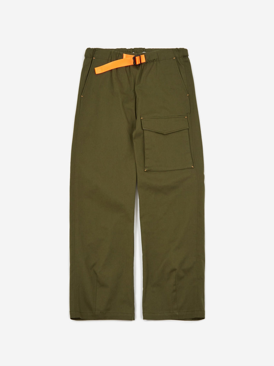 Neul Neul Colour Pointed Webbing Belt Pant - Artichoke Green - Green