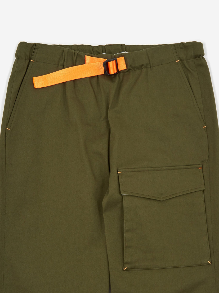 Neul Neul Colour Pointed Webbing Belt Pant - Artichoke Green - Green