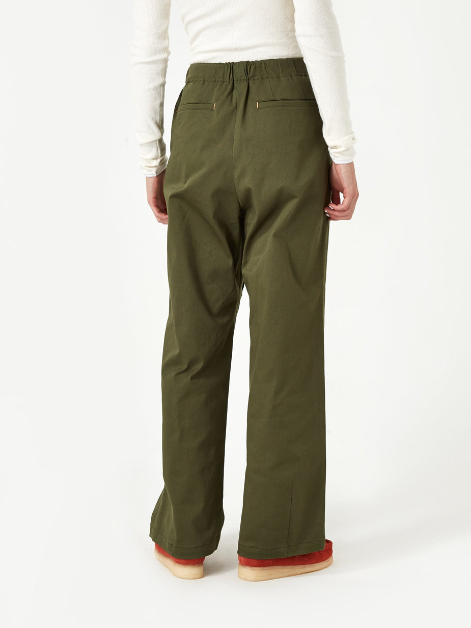 Neul Neul Colour Pointed Webbing Belt Pant - Artichoke Green - Green