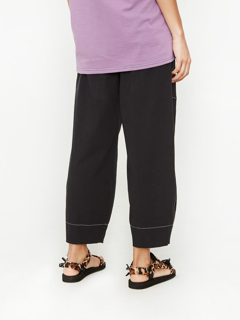 Neul Neul Contrast Stitch Comfy Trouser - Black - Black