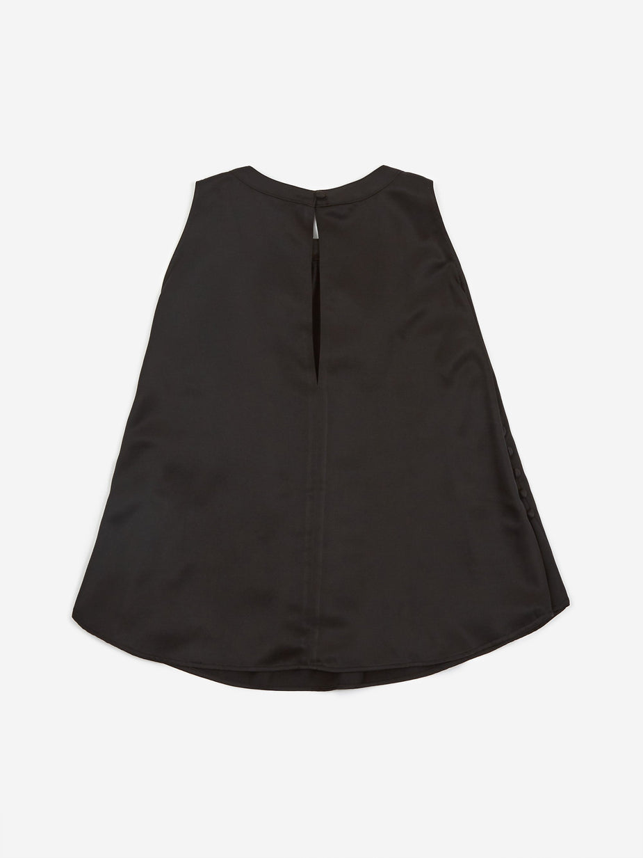 Neul Neul Flared Silky Top - Black - Black