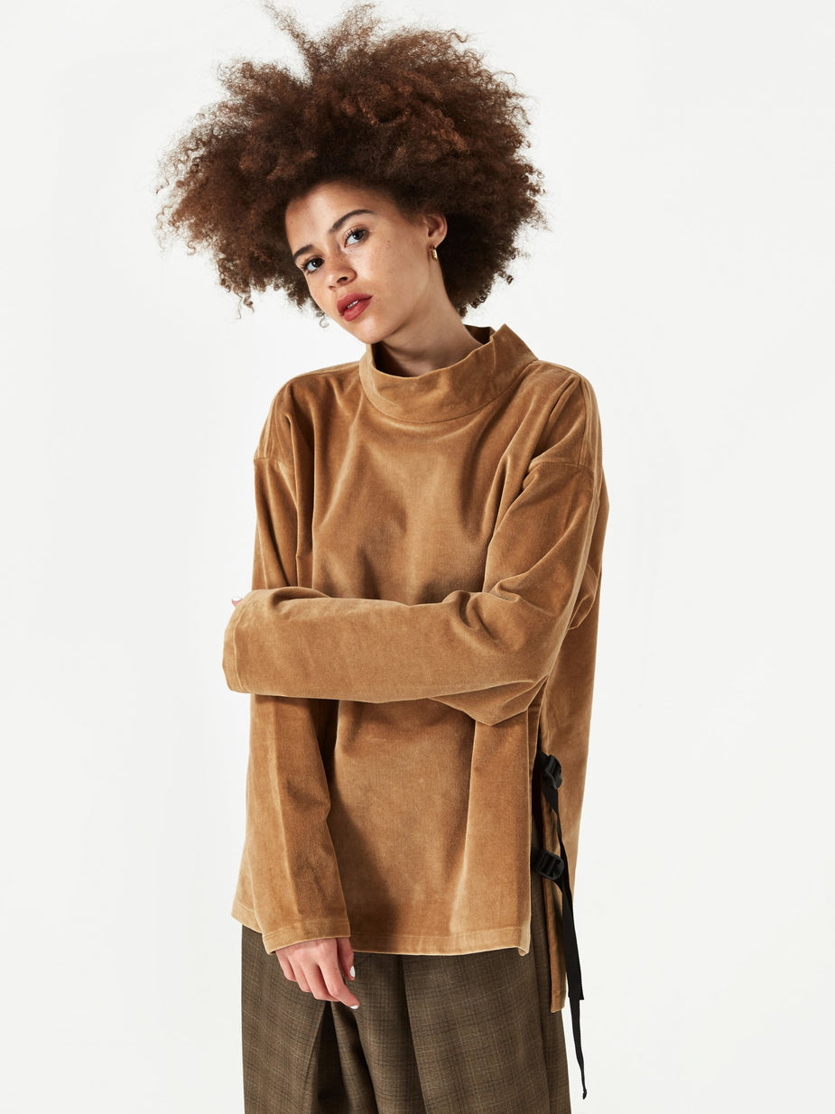 Neul Neul Webbing Belt Top - Mustard Gold - Gold