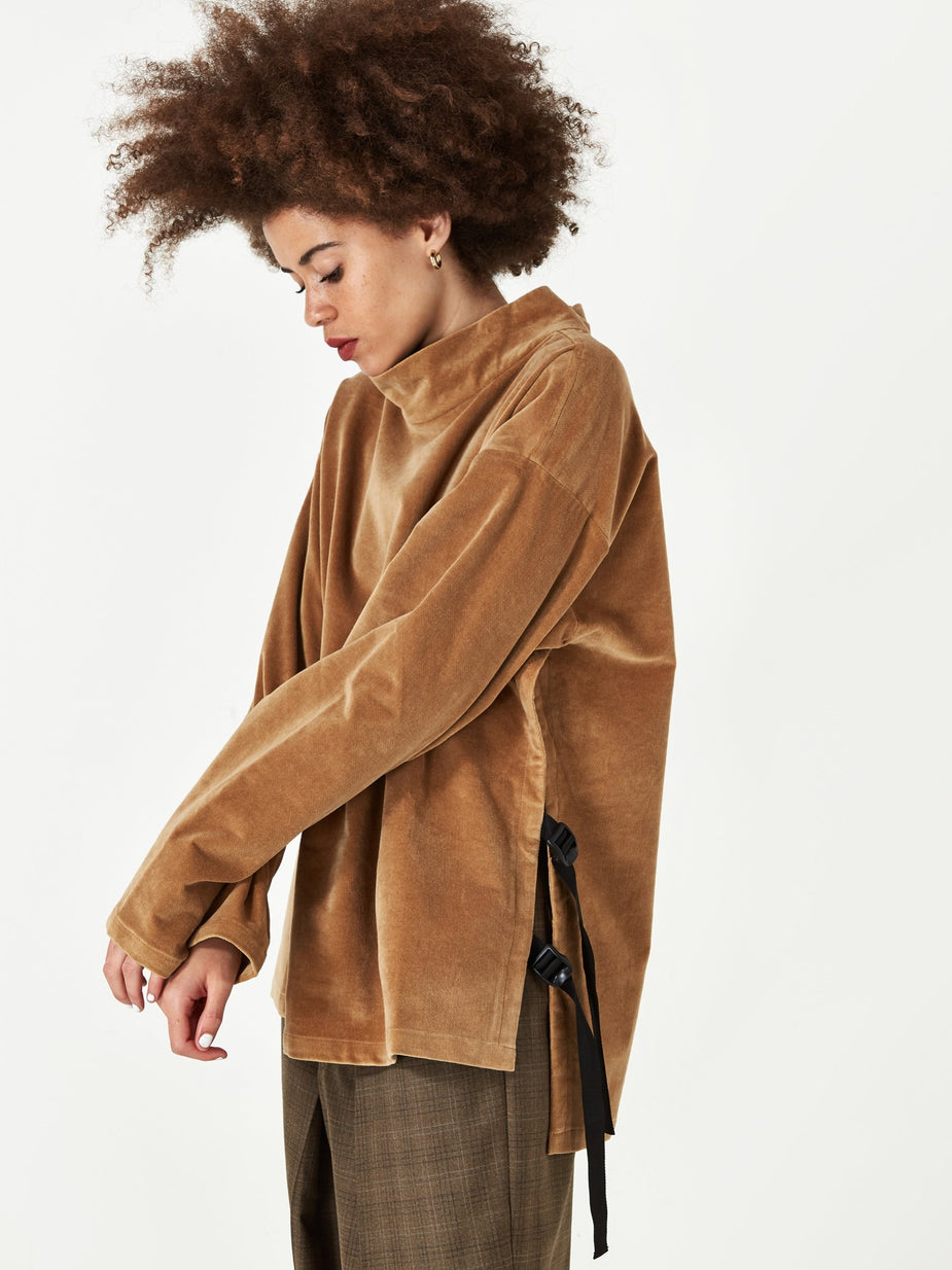 Neul Neul Webbing Belt Top - Mustard Gold - Gold