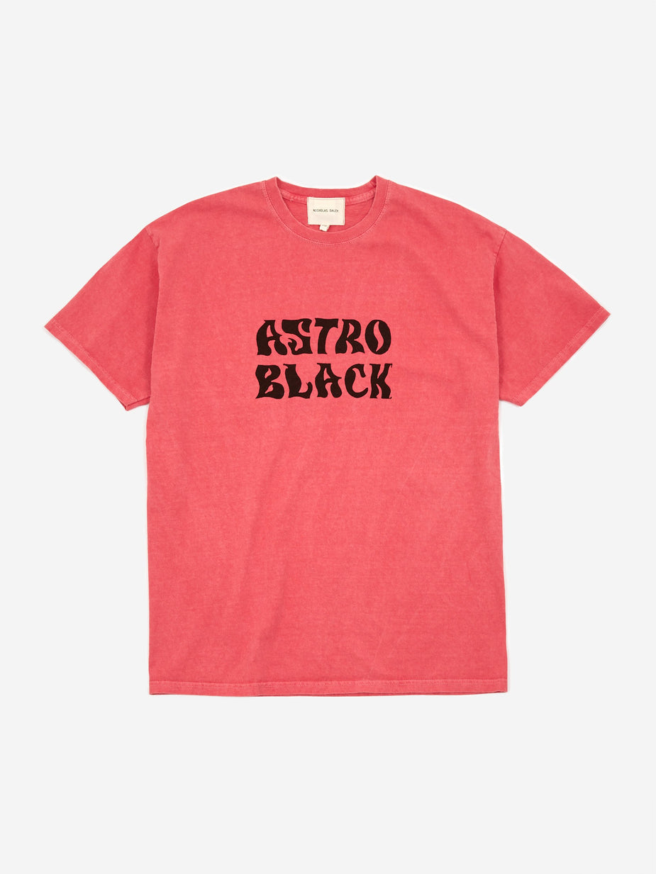 Nicholas Daley Nicholas Daley Astro Black Garment Dyed T-Shirt - Red - Red