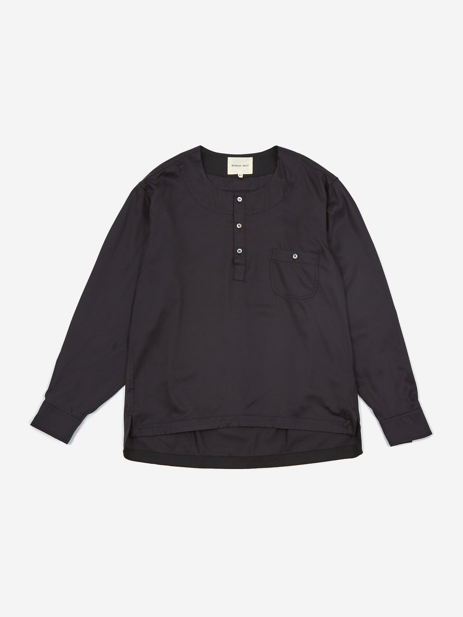 Nicholas Daley Nicholas Daley Classic Organic Silk Shirt - Black - Black